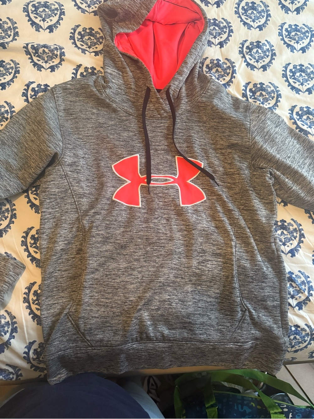 Under Armour women’s Gray Hoodie with coral  Logo